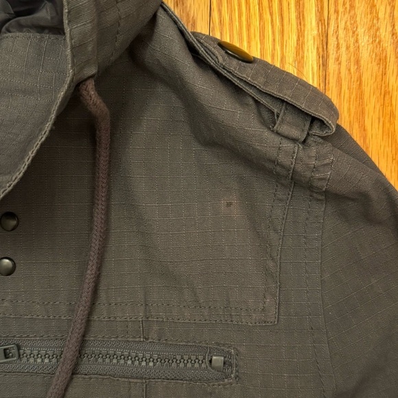 American Rag Men’s Dark Gray 100% Cotton Hooded Jacket Size Medium - Picture 9 of 13